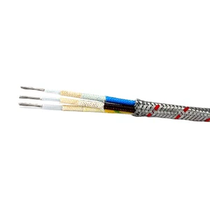 High Temperature Stranded Copper Conductor Fiberglass Insulated Stainless Steel Shielded Cable for Heating Applications
