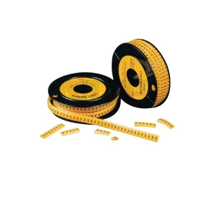 Yellow PVC Cable Markers Strips Circle Design Wiring Accessories