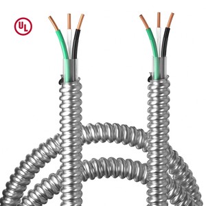 600V UL Building Wire Copper Conductors AIA PVC/Nylon Insulation 14 to 10 AWG 12/2 Awg Metal Clad Armor MC BX Cable