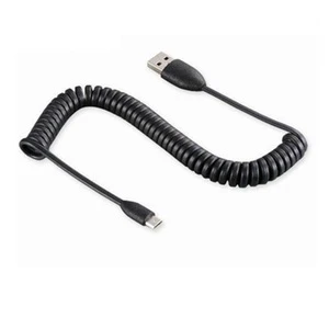 USB Fast Charging Coiled Cord Data Micro Spiral Cable