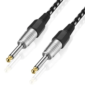Bochara Braided 1/4'' Jack 6.35mm TS Guitar Instrumental Cable for Amplifier Electric Guitar Mixer 3m 6m 10m