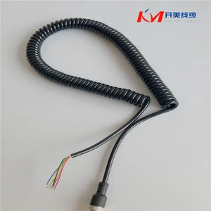Spiral Coiled Cable Silver Plated Copper Conductor PUR/TPEE/PA/PVC Jacket PVC Insulated 300V Low Voltage