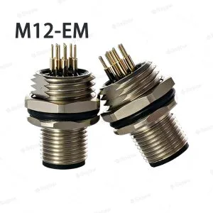 Power Cable M12 4-Pin Industrial Welding Front Fastened Female Socket Energy Storage IP67 Waterproof Copper 200A Aluminum PC