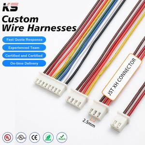 Custom JST XH 2.5mm Pitch Wire Harness Assembly 2 3 4 Pin Female PA66 Connector Cable UL Approved Electronic Wiring