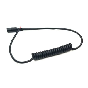Custom Black DC Plug Connector Spring Cable Assembly for Automation and Home Application