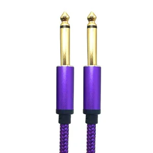 Guitar Instrument Cable 5M 1/4 Inch to 1/4 Inch TS Straight Male to Male 6.35mm Mono Jack with Alloy Connector and Nylon Braid