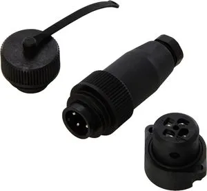 99 0210 00 04 Straight Screw-in Plastic Connector,16A Jack 3 pole + PE, RD24 Female Cable Connector