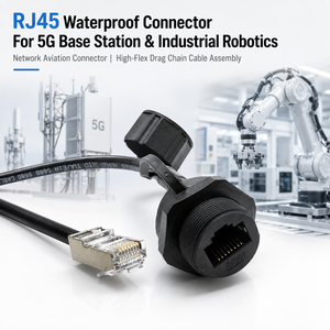RJ45 Waterproof 5G Base Station Connector Industrial Robot High-Flex Drag Chain Cable Harness