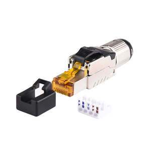 Cat 7 RJ45 Metal Straight 8 Pins Cat 6 Cat 6A High Speed Waterproof IP67 RJ45 Connector