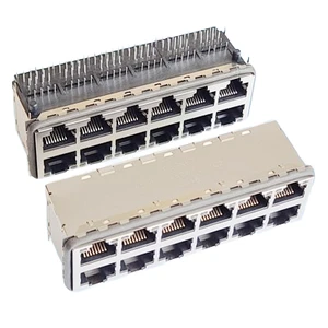 GLGNET Good Quality Ethernet 2 Ports 8P 8-core Unshielded USB Phosphor Bronze Panel Mount RG45 Cat5/Cat6 RJ45 Connector