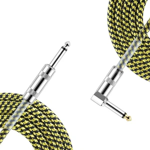 6M Noiseless Braided Guitar Cords Instrument Cable Premium Nylon Guitar Cable for Electric Guitar and Bass