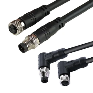 M8 Connector 3 4 Pin a Coded IP67 Waterproof Male Female Sensor Connector Cordset for Compact Automation Sensor Cable