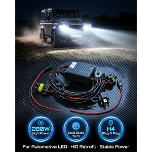 Automotive 280W HID-H4 Solid State Wiring Harness with PVC/Nylon/Rubber Insulation for LED Headlights