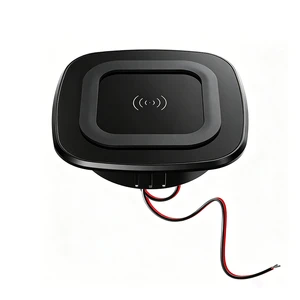 Universal 12V 24V Flush Mount Car Wireless Phone Charger 15W for Truck Bus RV Marine Lawn Mower Tractor Coach 12 Volt 24 Volt