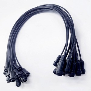 Customizable Industrial Manufactured Cable Assembly Black Electric Wire Harness With Connector