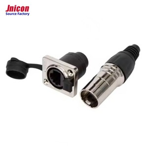 Ethernet RJ45 Waterproof Connector M19 IP65 IP44 Connector Rj45 Plug Signal Screw Locking 90 Degree Socket Connectors