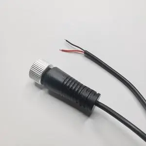 OEM ODM Custom M12-2P Female Aviation Waterproof PVC Cable Assembly Extension Wire Harness for Automobile/Motorcycle Camera DVR