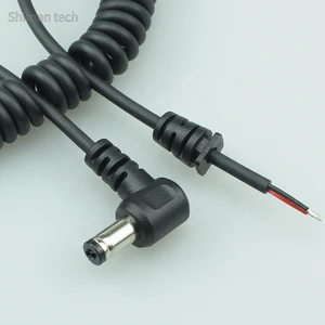 DC Plug 2.1 5.5mm Barre Jack Male Coiled Power Cord Spiral Cables