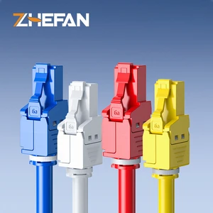 ZHEFAN Rj45 Cat5e Network Cat6 Tool Free Pass Through 8p8c Cat6a Cat7 3u Modular Plug Toolless