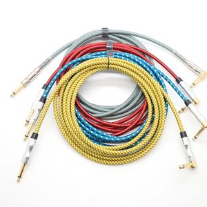 Hot Selling 3-Meter High Quality Electric Guitar Audio Cable Noise-Reducing 6.35mm Mono Connector PVC Braided Shield