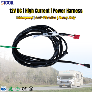 Custom High Current Wiring Harness Waterproof Power Cable for RV Camper Van Air Conditioner Off-Grid Battery Supply System