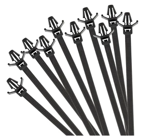 Black Heavy-Duty Self-Locking UV Resistant Cable Zip Ties Automotive Installation Push Mount Fastener & Clip Assorted Sizes New