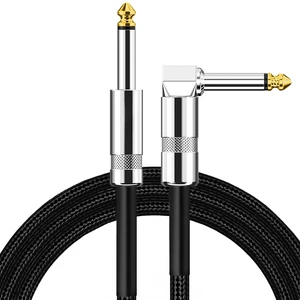 6.35mm Straight Curved Audio Cable Electric Instrument Bass AMP Cord Guitar Cable
