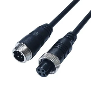 Waterproof Fiber Optic Cable M6-M16 Male-Female Plug 2-8 Pins IP67 Rated 12-24V Gold Plating PVC for Outdoor LED Lighting
