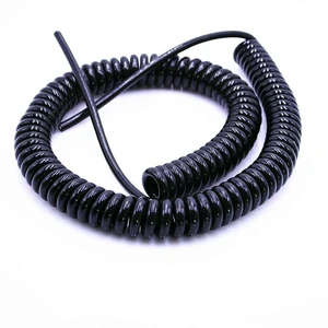 Custom Spring Electric Cable Multi Cores Pu Coiled Spiral Cable Wire Harness Assembly Manufacturer