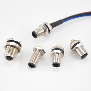 M5 Cable Connectors Male Female Waterproof M5 3 4 Pin Front Back Mount Socket Solder Type Connectors With Wire Harness