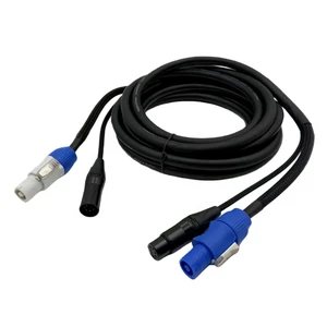 High Quality Electronic Powercon 5PIN XLR Combi Cable 3x1.5mm DMX PVC Insulated Copper Stranded Conductor 1m