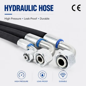 1/2-inch Steel Wire Braided Hydraulic Hose with Fittings, Leak-proof and Wear-resistant Hydraulic Oil Hose.