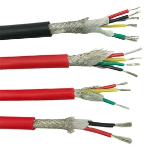 Cables Factory Industrial 2-8-Core Silicone Wires Braid Shielding IP65 Tinned Copper Signal Data Control Cables