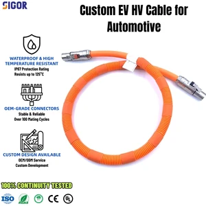 Custom EV High Voltage Automotive Wiring Harness High Temperature Resistant Metal Quick-lock Connector PVC/PTFE/PBT Insulation
