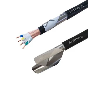 ZR-KVVP2-22 XLPE Insulated PVC Jacket Armored Shielded Control Cable Copper Conductor 2-7 Core 1.5-4 Square
