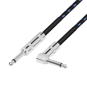 Factory OEM Profesional Guitar Audio Instrument Cable Right Angle Plug 1/4 Inch to 6.35mm Jack Electric Guitar Cable Noise