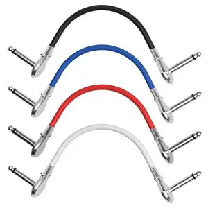 Factory OEM 1/4 Guitar Cable 6.35mm Ts Jack Audio Right Angle 15cm Instrument Patch Cables for Monitor Guitar Effect Pedals