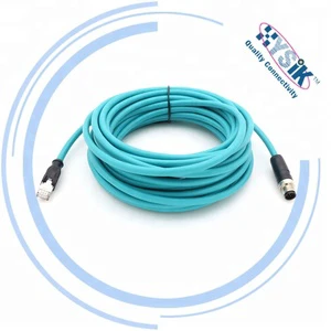 Industrial Grade Right Angled Straight D Coded Cable 4 Pin to Rj45 M12 PROFINET EtherNet Cables for Industrial Camera