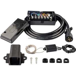 7 Way Plug Inline Trailer Cord, Heavy Duty with 7 Gang Junction Box for Long-Lasting Outdoor Use