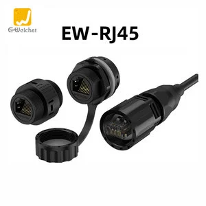 E-Weichat RJ45 Male/Female Industrial Ethernet LAN Connector IP68 Waterproof CAT5 Adapter -40~+85