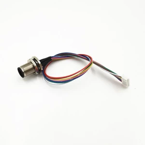 Custom A-code plastic m12 panel mount connector waterproof 8pin IP67 IP68 cable m12 cable assembly