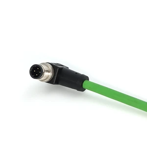KRONZ M12 Pre-assembled IE Ethernet Cable Connector 4-pin D Code Angled PROFINET Pre-moulded Cable M12 Circular Connectors IP67