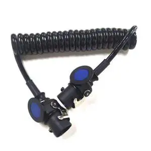 Heavy Duty Truck Trailer Spiral Coiled Cables 15pin to 15pin ABS/EBS Trailer Spiral Cable for Truck Trailer