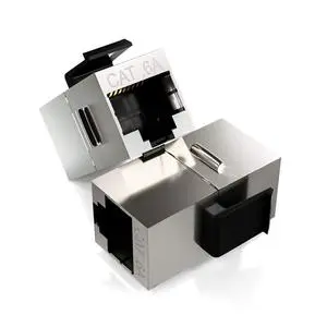 STP Shielded RJ45 Female to Female Coupler, CAT6A Inline Keystone Jack for 23AWG Cable