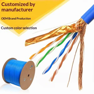 Cat5e Double-shielded 8-core 0.51mm Oxygen-free Copper Aluminum Foil Braided Anti-interference Ethernet Shielded Cable