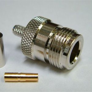N Type Female Straight RF Connector Crimp Attachment for RG58 Coaxial Cable 50 Ohm All Copper Jack for Wireless Communication