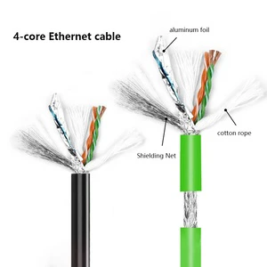 Factory Industrial Ethernet Cable 4 Cores High Flexibility Drag Chain Shielded Profine Oxygen Free Copper Network Cable