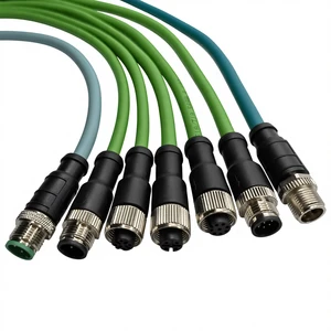 M12 X Code to Rj45 Custom M12/RJ45 4P8P IP67 PVC Insulated Electronic Wire Harness Assembly for Profinet EtherCAT Ethernet