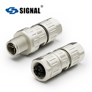 X-Coded M12 Ethernet Connector All-Metal Industrial Profinet Bus Cable Connector IP68/IP67 Waterproof Thread Lock Power for