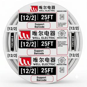 Linsheng OEM 12/2 NM-B 600V PVC Insulated Copper Electric Wire Cable Building Wire For Industrial Wiring